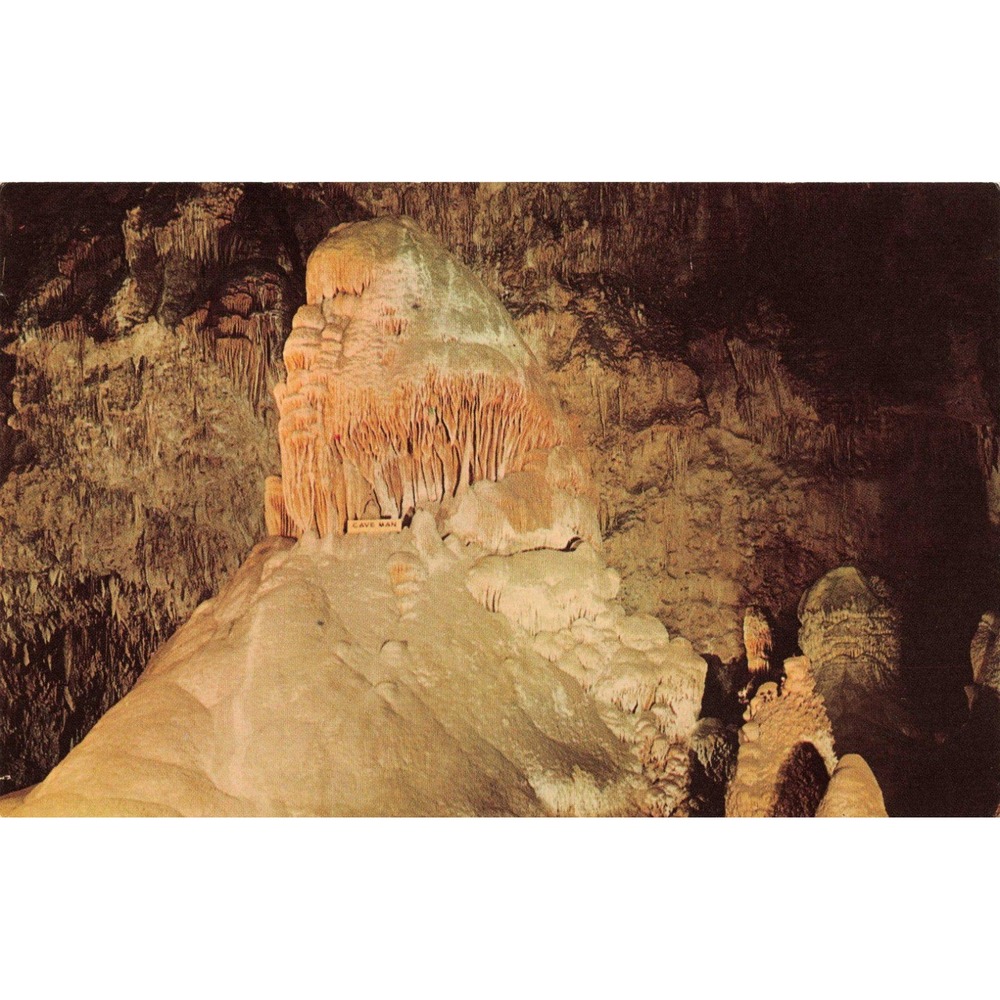 Vintage Carlsbad Caverns NM Postcard Caveman Formation Curteichcolor 6DK-1143 - Picture 1 of 2